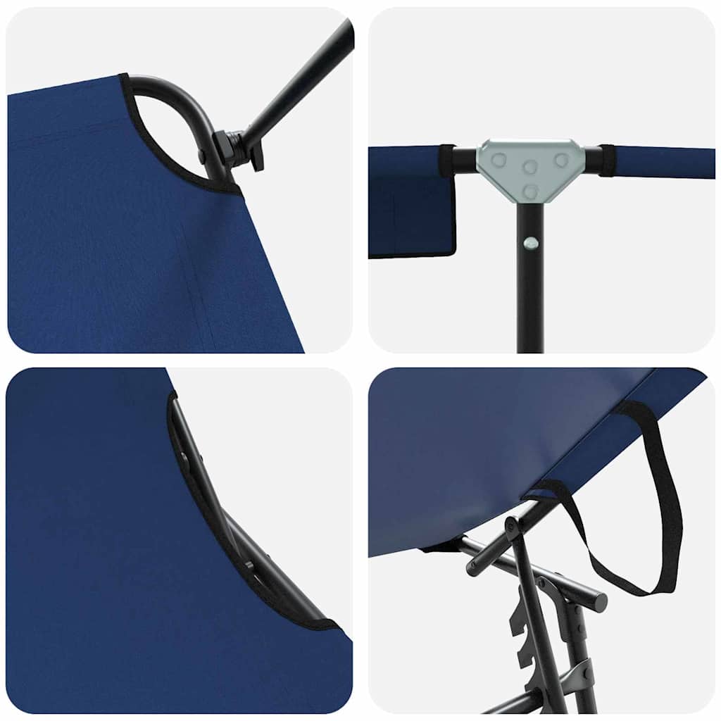 Tumbona plegable 2 pcs Azul 190 x 57 x 81 cm oxford