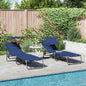 Tumbona plegable 2 pcs Azul 190 x 57 x 81 cm oxford