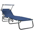 Tumbona plegable 2 pcs Azul 190 x 57 x 81 cm oxford