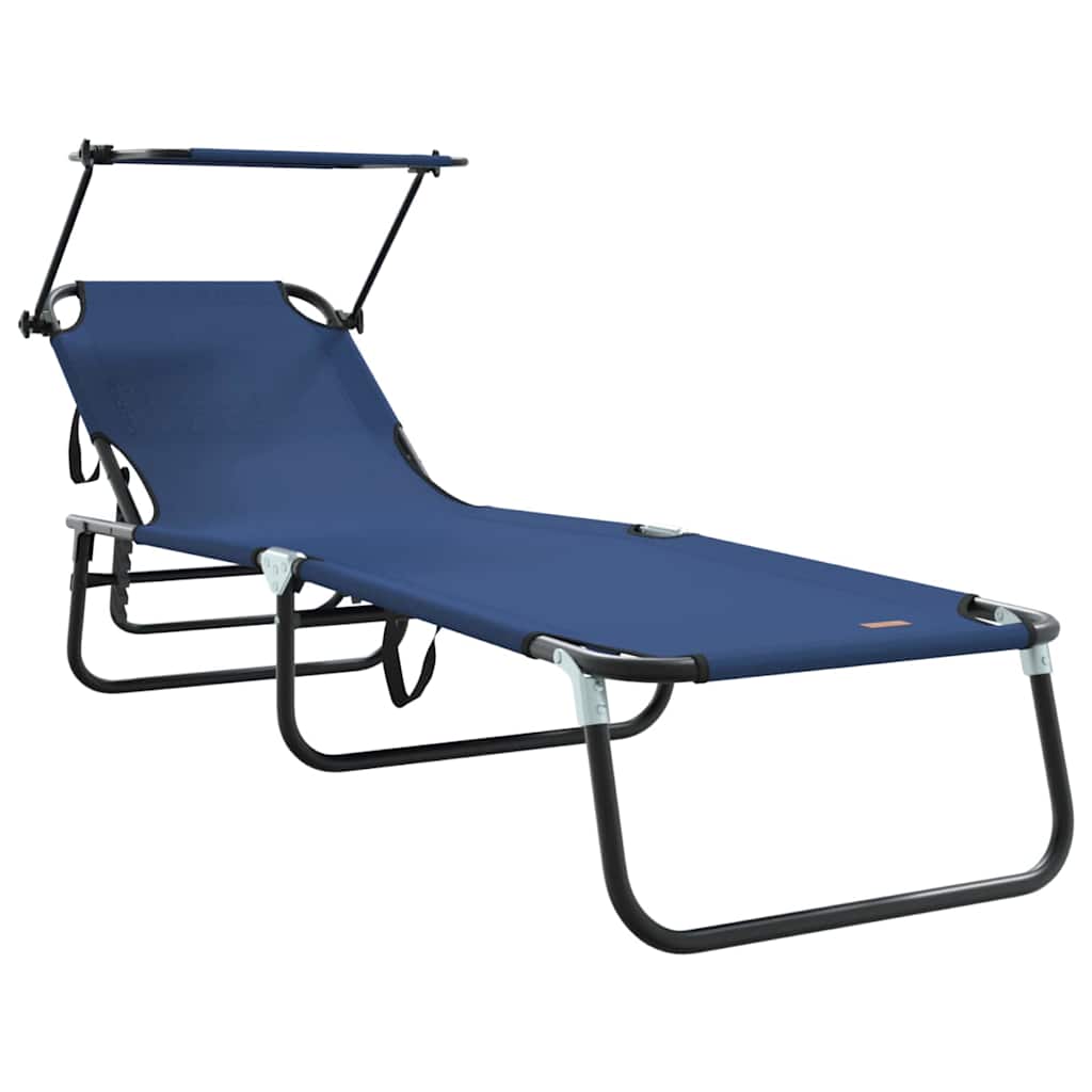 Tumbona plegable 2 pcs Azul 190 x 57 x 81 cm oxford