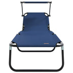 Tumbona plegable 2 pcs Azul 190 x 57 x 81 cm oxford