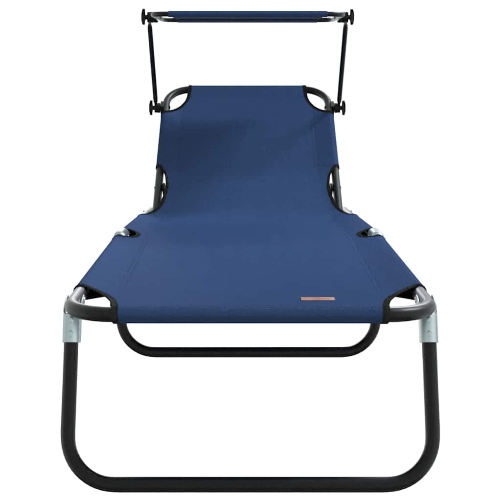 Tumbona plegable 2 pcs Azul 190 x 57 x 81 cm oxford
