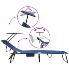 Tumbona plegable 2 pcs Azul 190 x 57 x 81 cm oxford