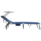 Tumbona plegable 2 pcs Azul 190 x 57 x 81 cm oxford