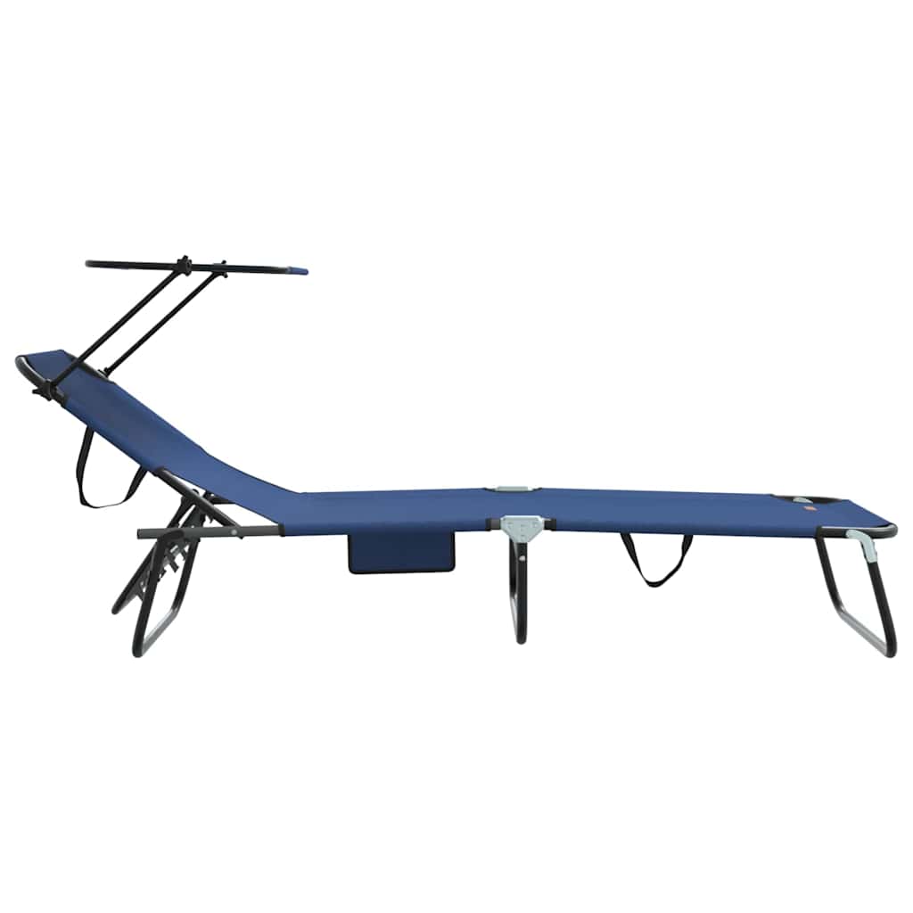 Tumbona plegable 2 pcs Azul 190 x 57 x 81 cm oxford
