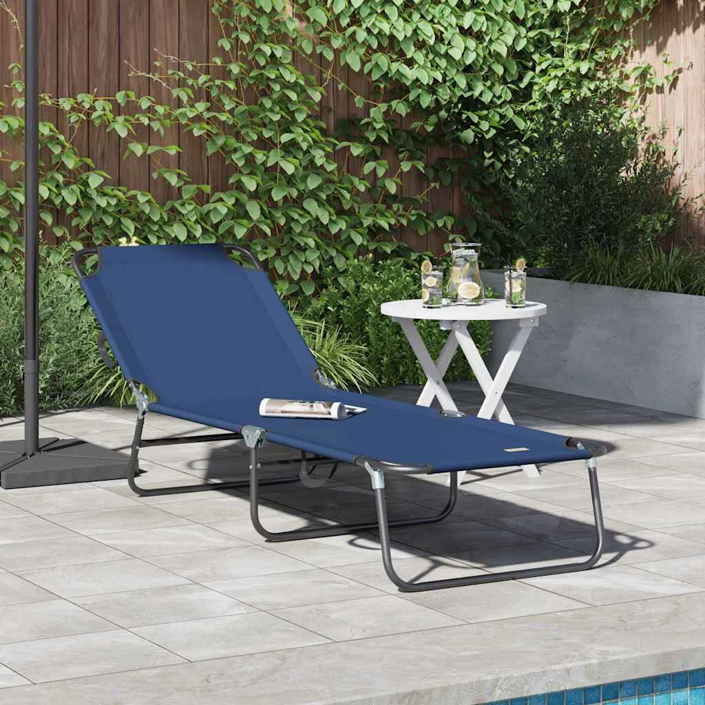 Tumbona plegable 2 pcs Gris 188 x 57 x 86,5 cm Poliéster