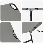 Tumbona plegable 2 pcs Gris 188 x 57 x 86,5 cm Poliéster