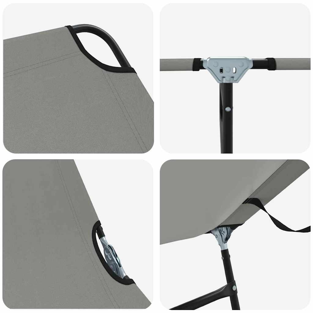 Tumbona plegable 2 pcs Gris 188 x 57 x 86,5 cm Poliéster