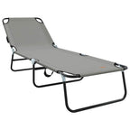Tumbona plegable 2 pcs Gris 188 x 57 x 86,5 cm Poliéster