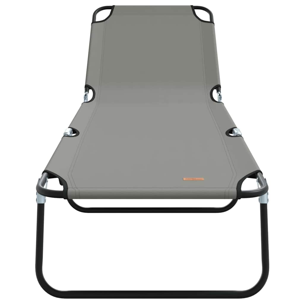 Tumbona plegable 2 pcs Gris 188 x 57 x 86,5 cm Poliéster