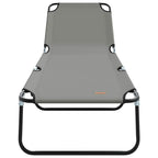 Tumbona plegable 2 pcs Gris 188 x 57 x 86,5 cm Poliéster