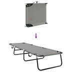 Tumbona plegable 2 pcs Gris 188 x 57 x 86,5 cm Poliéster
