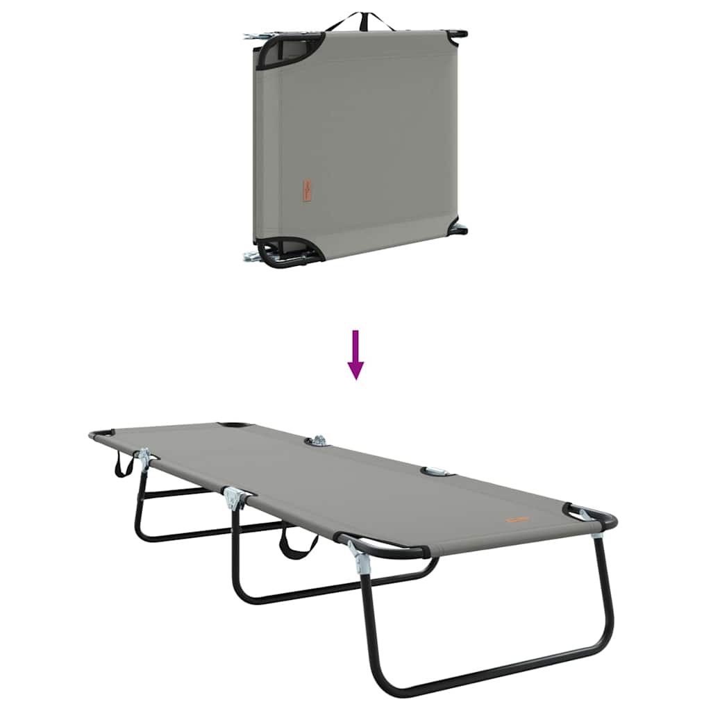 Tumbona plegable 2 pcs Gris 188 x 57 x 86,5 cm Poliéster