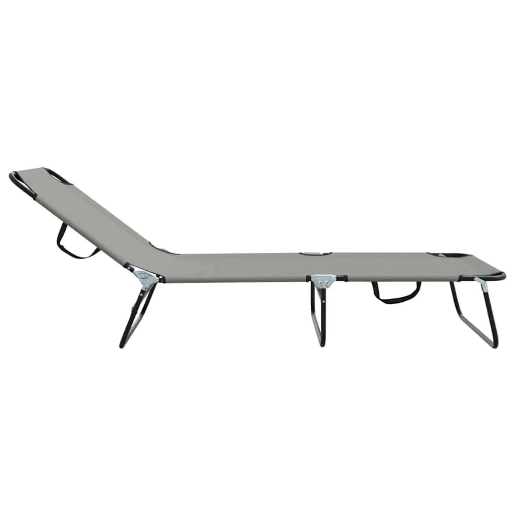 Tumbona plegable 2 pcs Gris 188 x 57 x 86,5 cm Poliéster