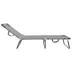 Tumbona plegable 2 pcs Gris 188 x 57 x 86,5 cm Poliéster