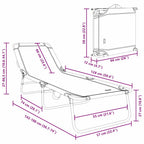Tumbona plegable 2 pcs Gris 188 x 57 x 86,5 cm Poliéster