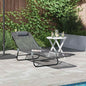 Tumbona plegable 2 pcs Azul marino 182 x 55 x 85,5 cm Textileno