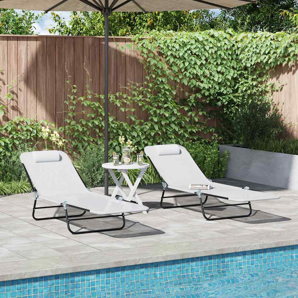Tumbona plegable 2 pcs Azul marino 182 x 55 x 85,5 cm Textileno