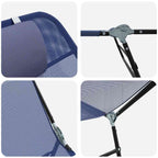 Tumbona plegable 2 pcs Azul marino 182 x 55 x 85,5 cm Textileno