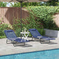 Tumbona plegable 2 pcs Azul marino 182 x 55 x 85,5 cm Textileno