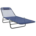 Tumbona plegable 2 pcs Azul marino 182 x 55 x 85,5 cm Textileno