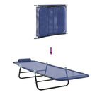 Tumbona plegable 2 pcs Azul marino 182 x 55 x 85,5 cm Textileno