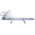 Tumbona plegable 2 pcs Azul marino 182 x 55 x 85,5 cm Textileno