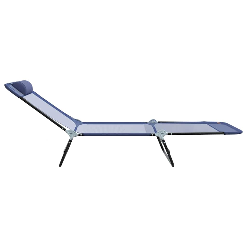 Tumbona plegable 2 pcs Azul marino 182 x 55 x 85,5 cm Textileno