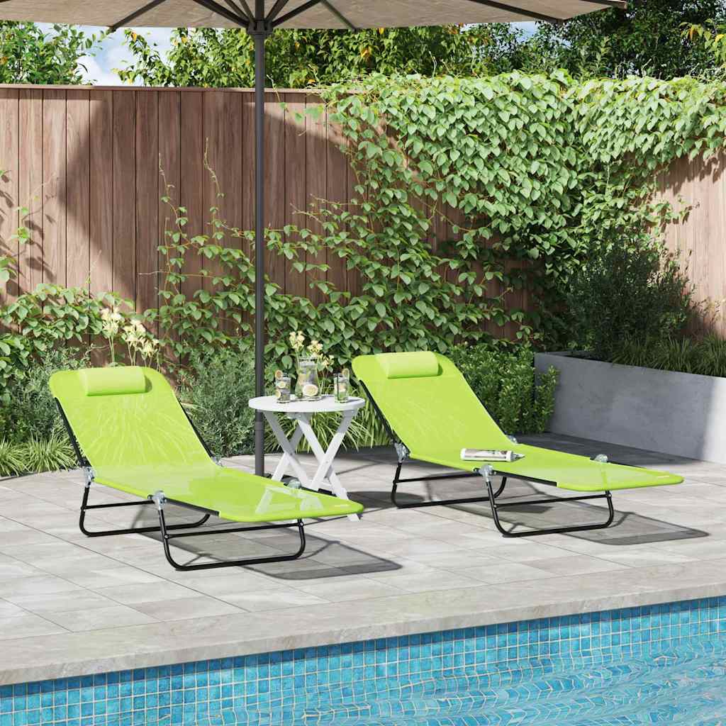 Tumbona plegable 2 pcs Azul marino 182 x 55 x 85,5 cm Textileno