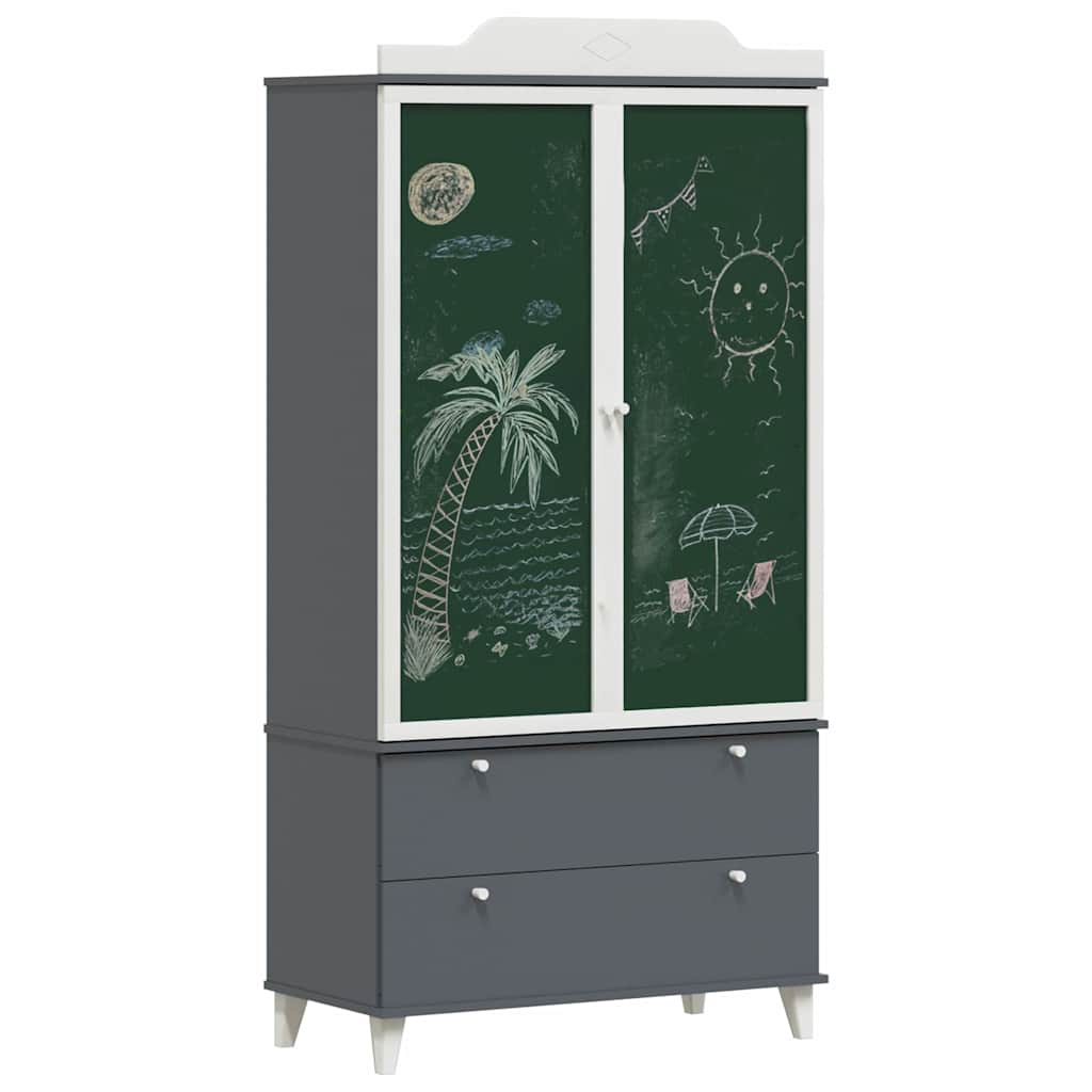 Armario de Pizarra con cajón ROROS Gris y 90 x 45 x 180 cm