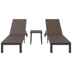 Tumbona 2-persona 3 pcs Marrón ratán sintético