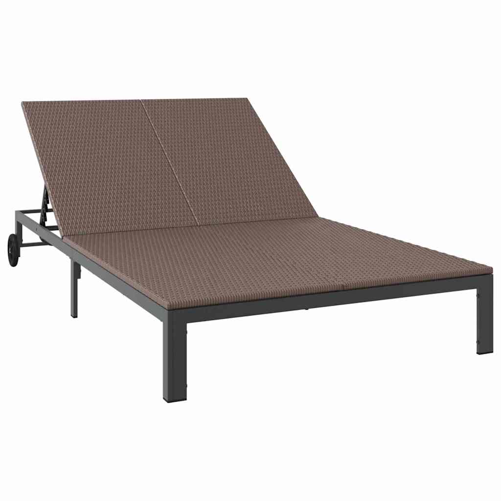 Tumbona Marrón 206 x 115 x 75 cm ratán sintético