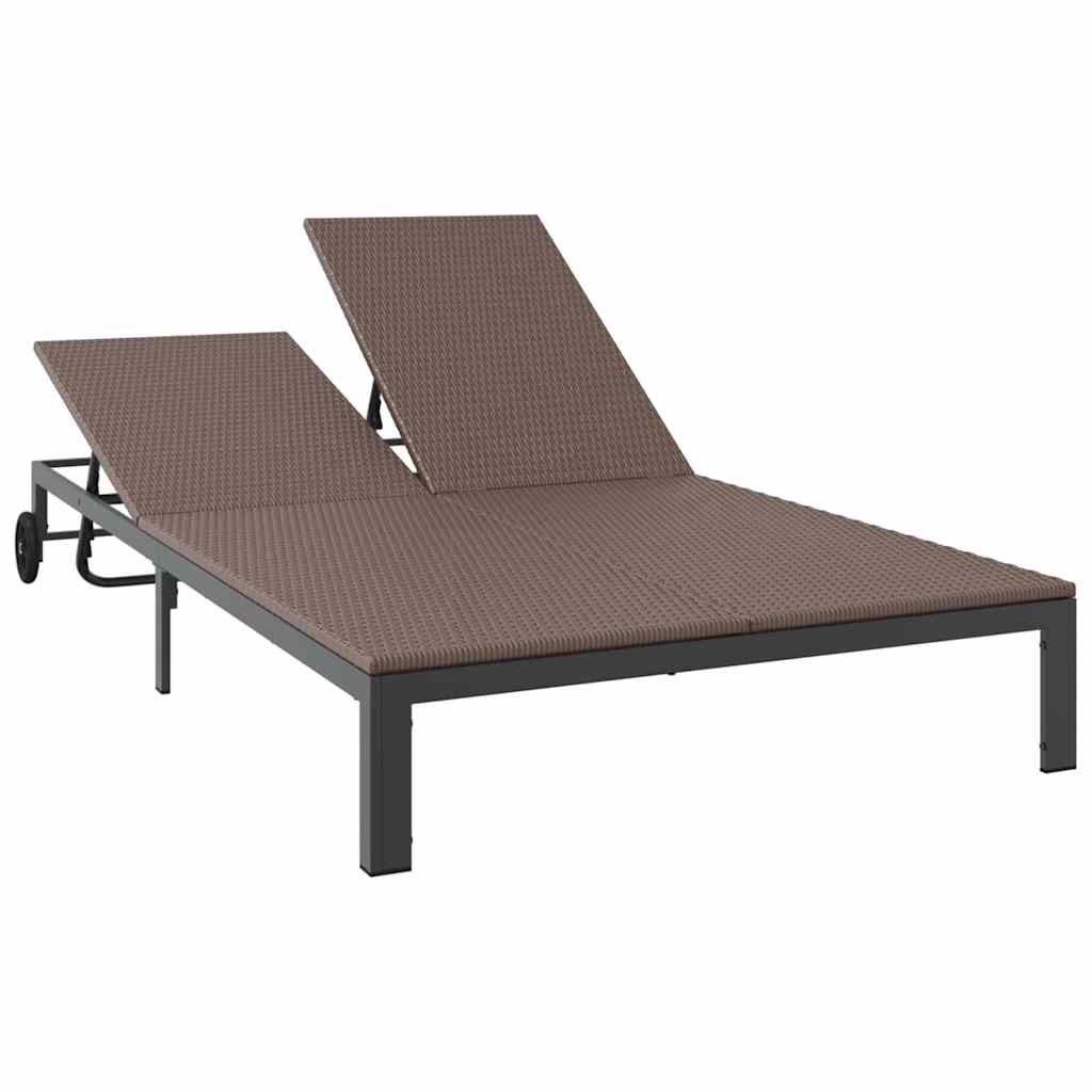 Tumbona Marrón 206 x 115 x 75 cm ratán sintético