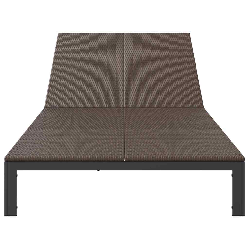 Tumbona Marrón 206 x 115 x 75 cm ratán sintético