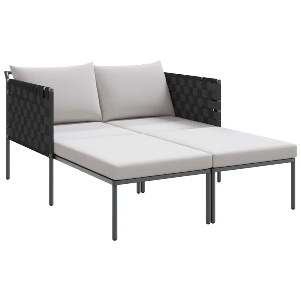 Tumbona con cojín 2-persona Antracita 153 x 115 x 69.5 cm