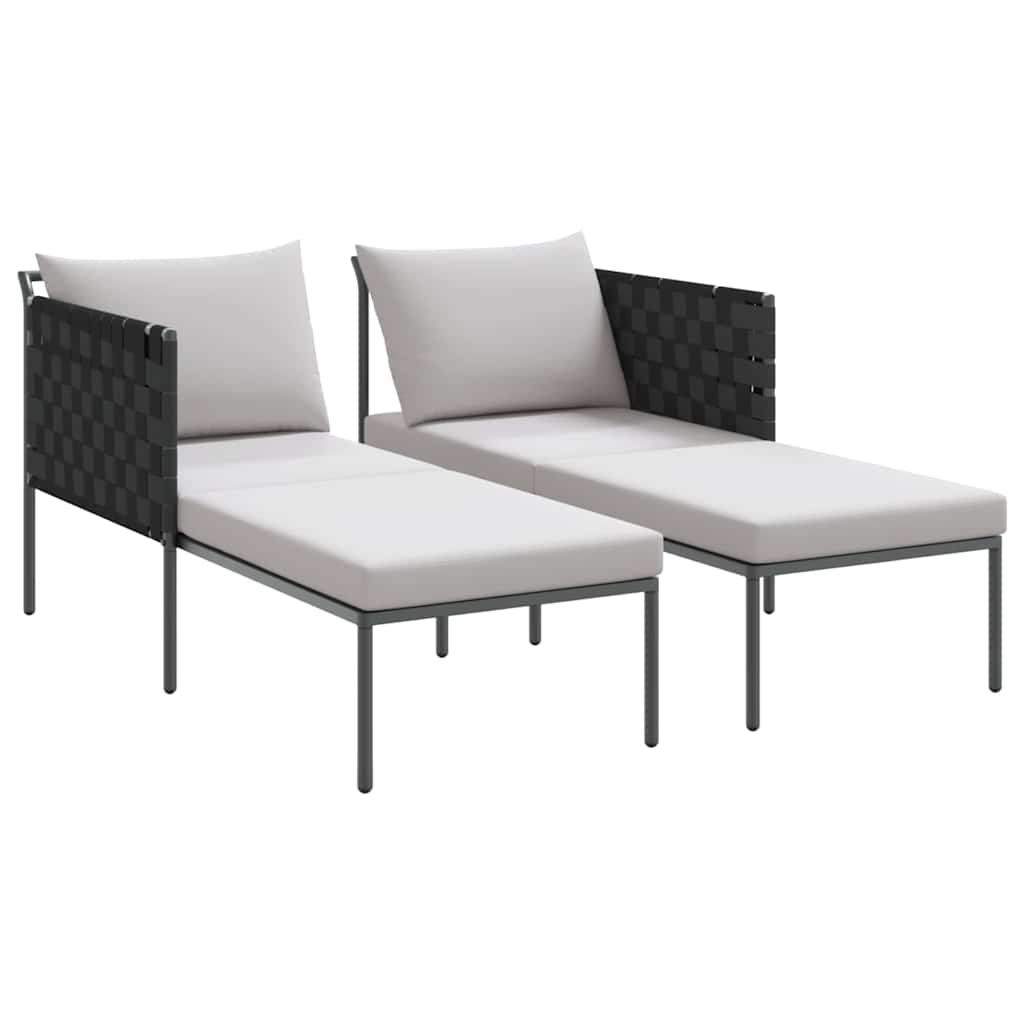 Tumbona con cojín 2-persona Antracita 153 x 115 x 69.5 cm