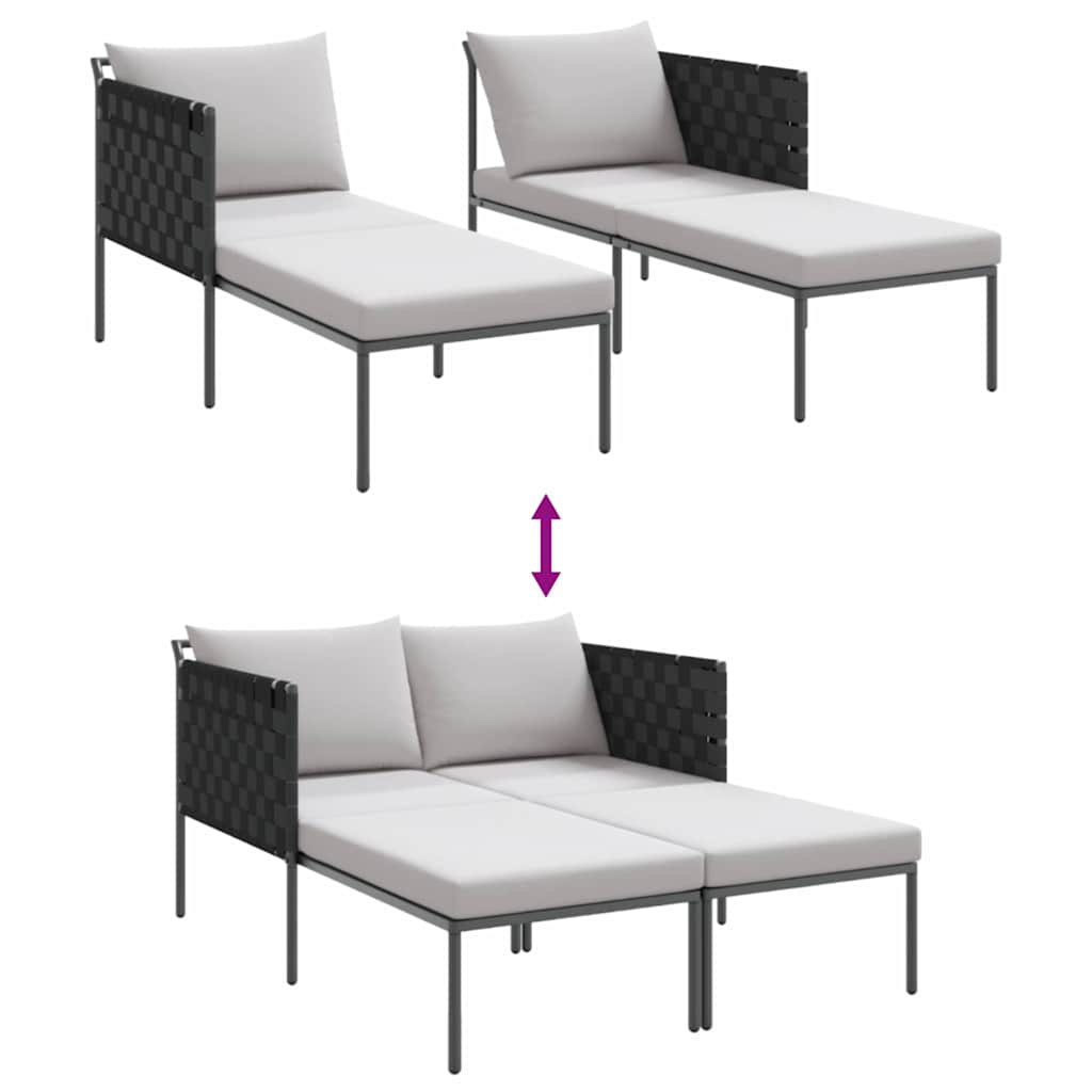 Tumbona con cojín 2-persona Antracita 153 x 115 x 69.5 cm
