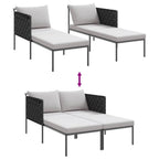 Tumbona con cojín 2-persona Antracita 153 x 115 x 69.5 cm