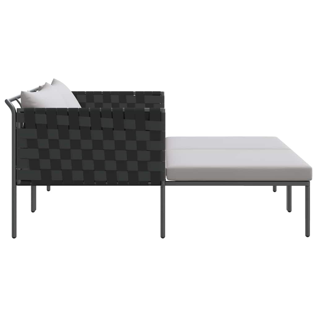 Tumbona con cojín 2-persona Antracita 153 x 115 x 69.5 cm