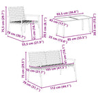 Conjunto de Comedor de Jardín 4 pcs Marrón ratán sintético