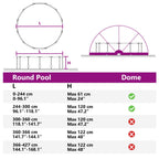 Cúpula para piscina Manual Azul 336 x 322 x 160 cm