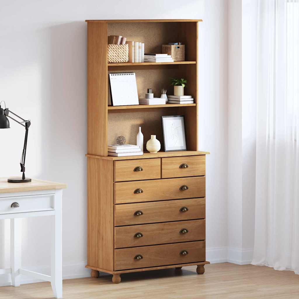 Hutch ASCHIM Honey Wax 91 x 40 x 184 cm Solid pine wood