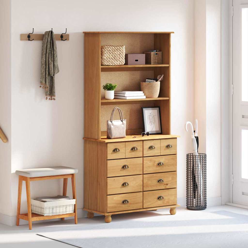 Hutch ASKIM Cera de Miel 91 x 40 x 184 cm Madera de pino macizo