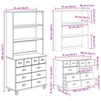 Hutch ASKIM Cera de Miel 91 x 40 x 184 cm Madera de pino macizo