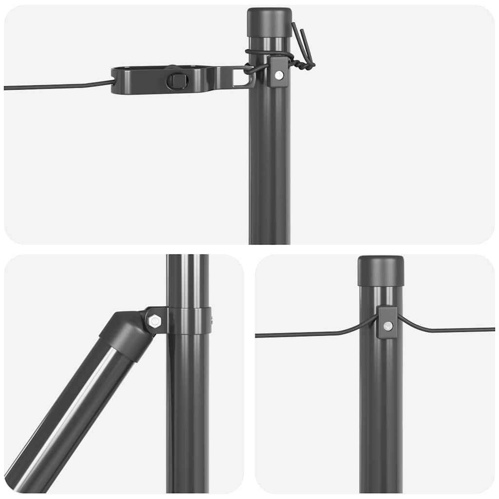 Poste de Valla 13 pcs Gris Acero