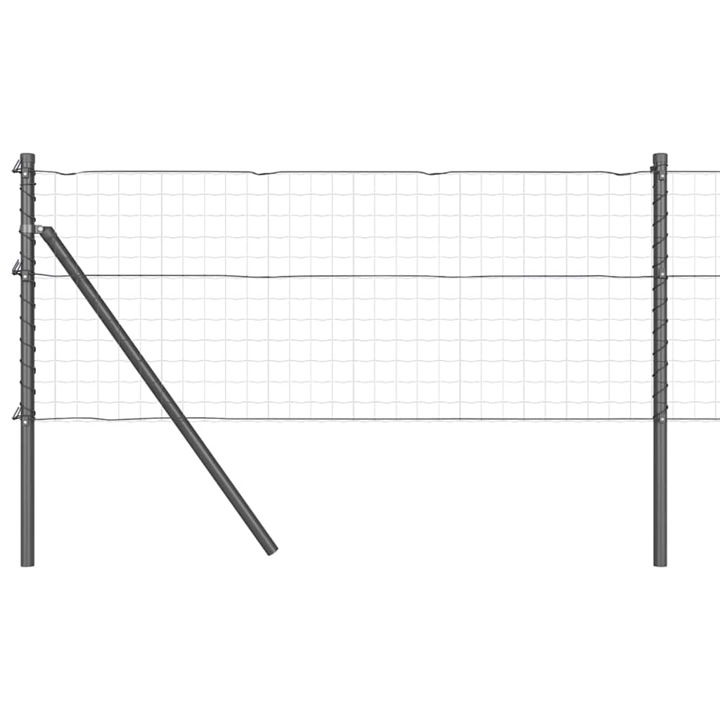 Poste de Valla 13 pcs Gris Acero
