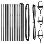 Poste de Valla 13 pcs Gris Acero