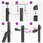 Poste de Valla 13 pcs Gris Acero