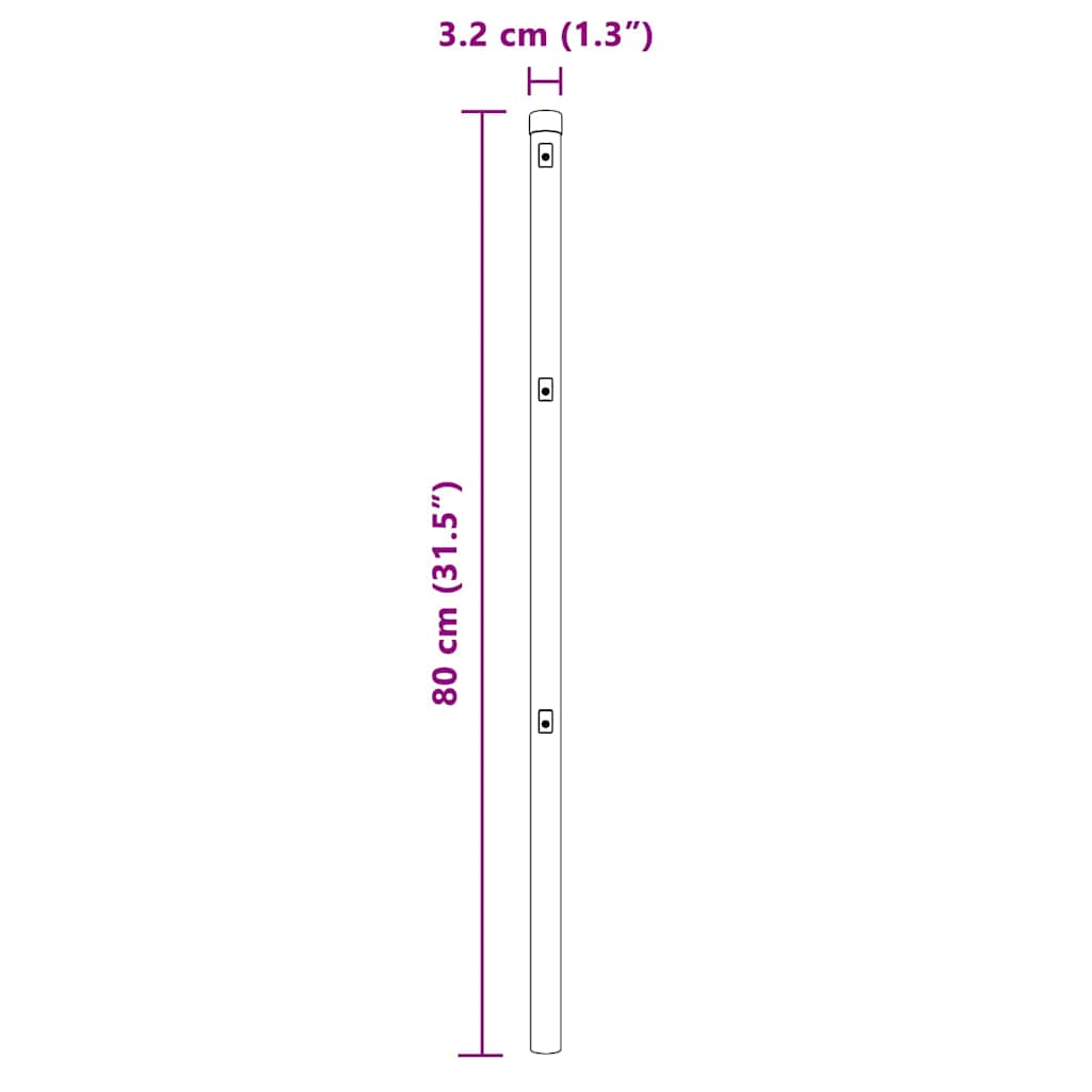 Poste de Valla 13 pcs Gris Acero