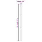 Poste de Valla 13 pcs Gris Acero